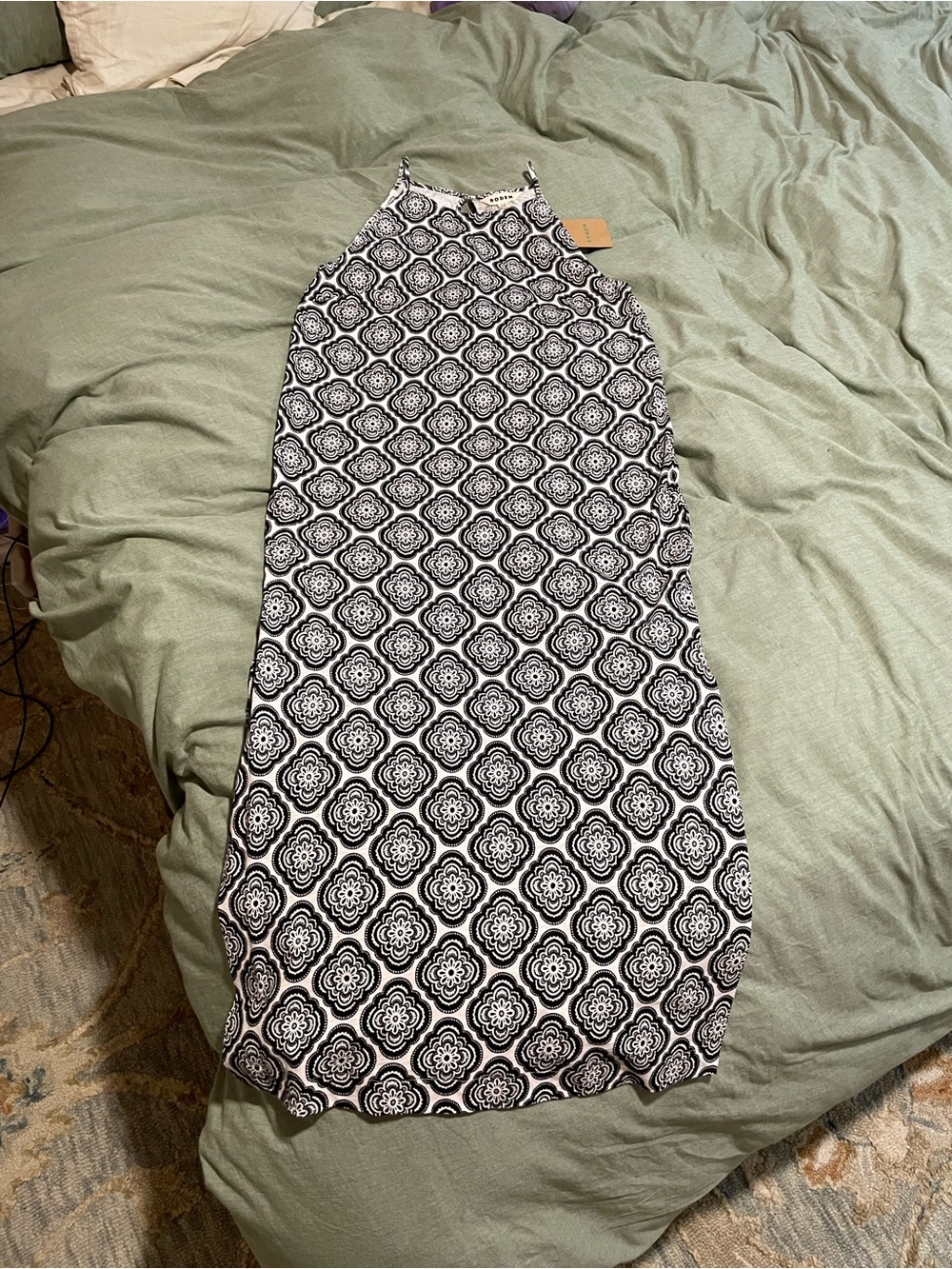 Boden column square neck sleeveless midi dress NWT